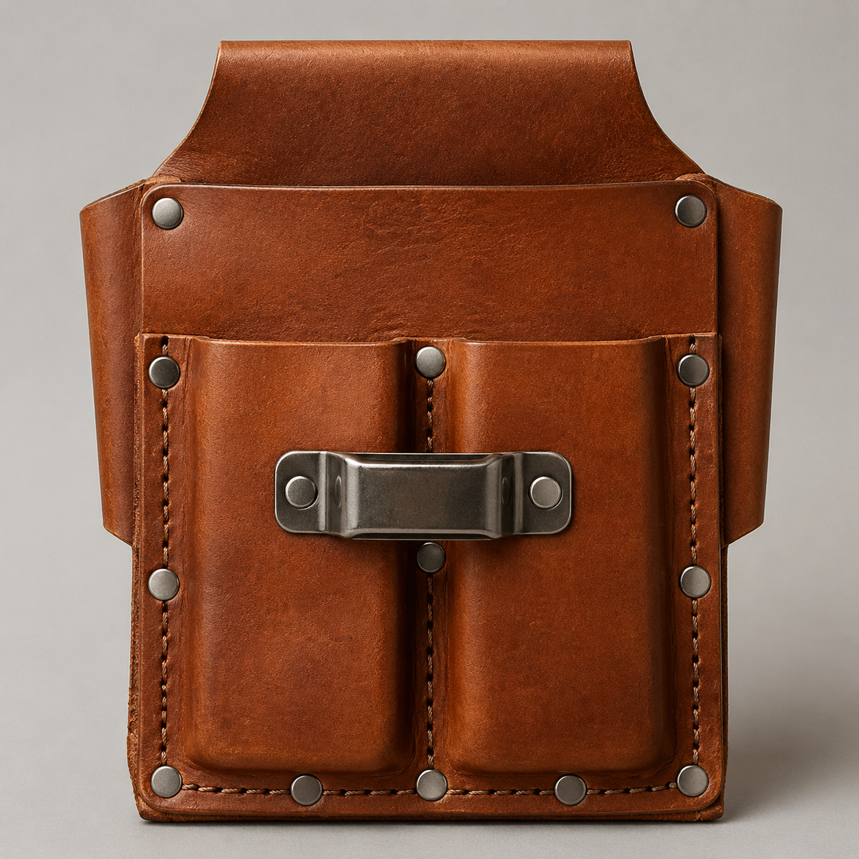 Chestnut leather tool pouch