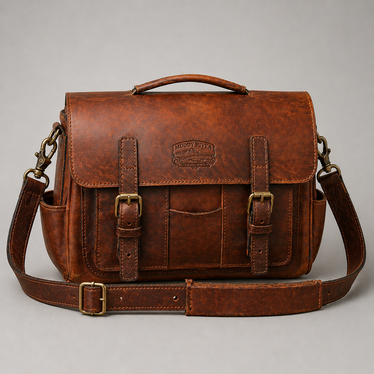 Goatskin leather field bag